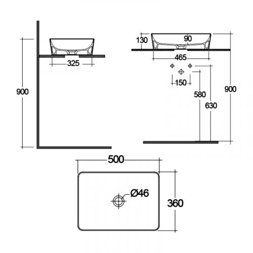 CHẬU ĐẶT BÀN FEECT5000AWHA