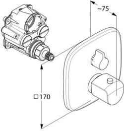 KLUDI AMEO Thermostatic Control Trim 418300575 and Concealed Diverter for Shower