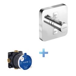 KLUDI PUSH Thermostatic Control Trim 389110538 and Concealed Diverter for Shower
