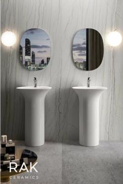 Freestanding monolithic basin SENFS5501AWHA  BTRWBPPR020, with overflow hole